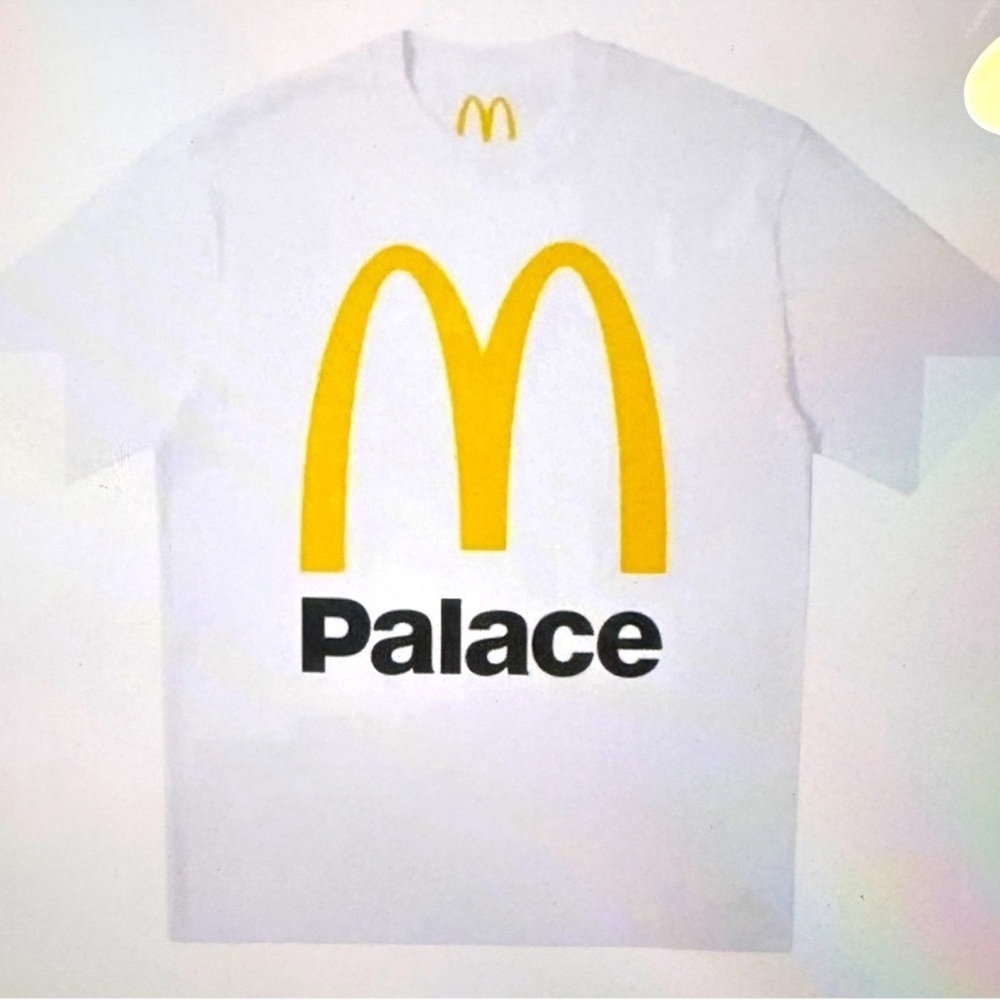 Palace White T-Shirt with McDonald’s Yellow Logo​